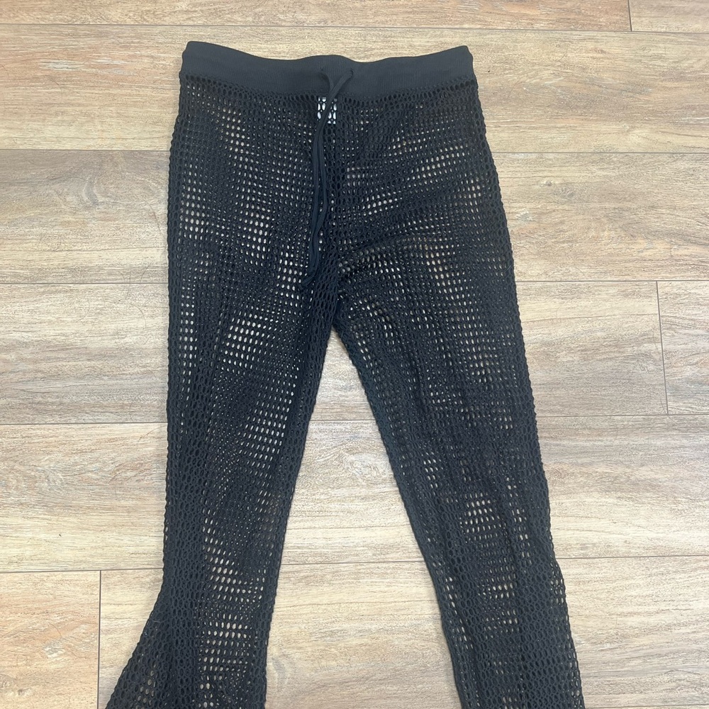 Shade & Shore Black Crochet Pants